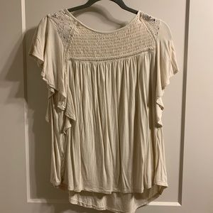 Cream Blouse with Flowy Sleeves